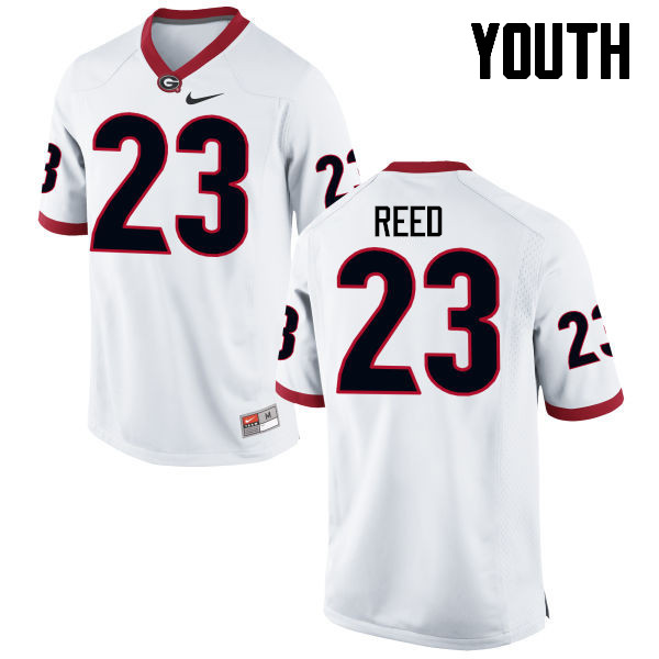 Georgia Bulldogs Youth J.R. Reed #23 White Stitched College UGA Football Jersey 23MD015GZ